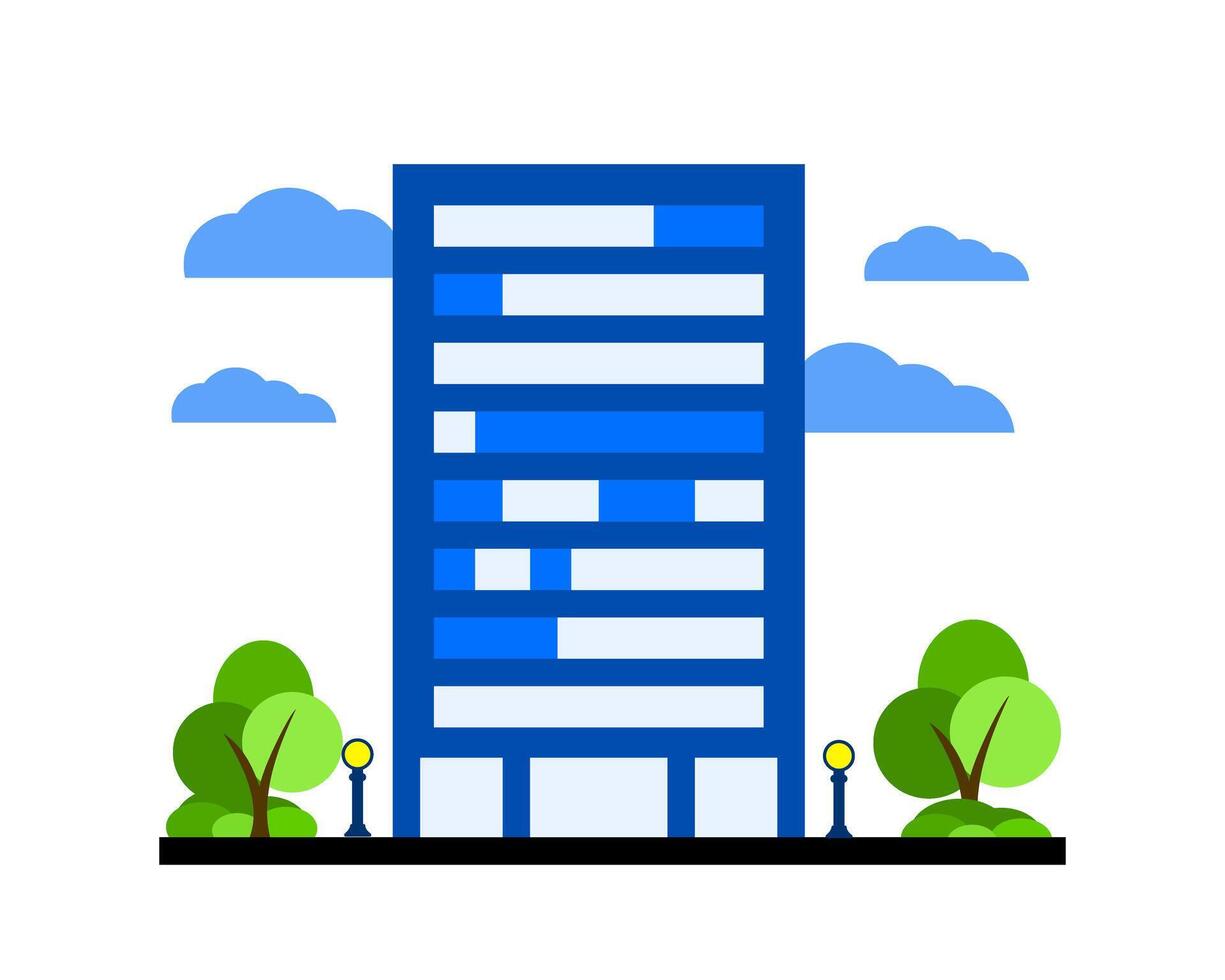 Illustration of modern skyscrapers with glass facades, symbolizing urban architecture and development vector