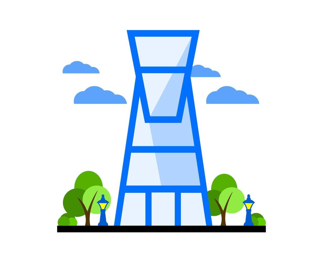creatively designed office building with unique structural elements, symbolizing architecture and design studios vector