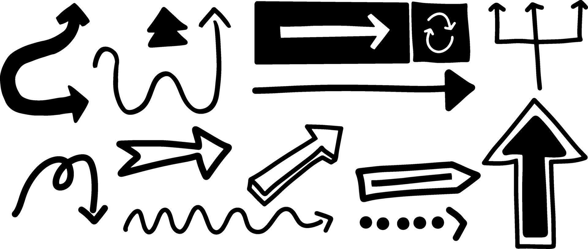 Simple Hand-Drawn Arrows for Artistic Designs vector