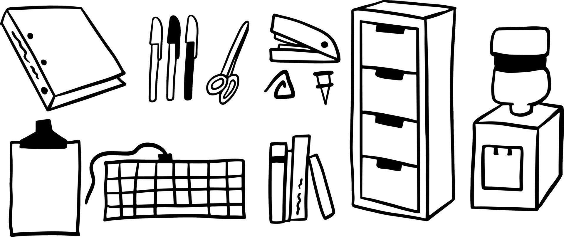 Minimalist Office Icon Set for Stylish Projects vector