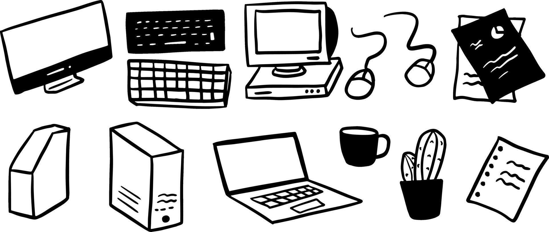 Simple Workplace Objects for Creative Design Themes vector