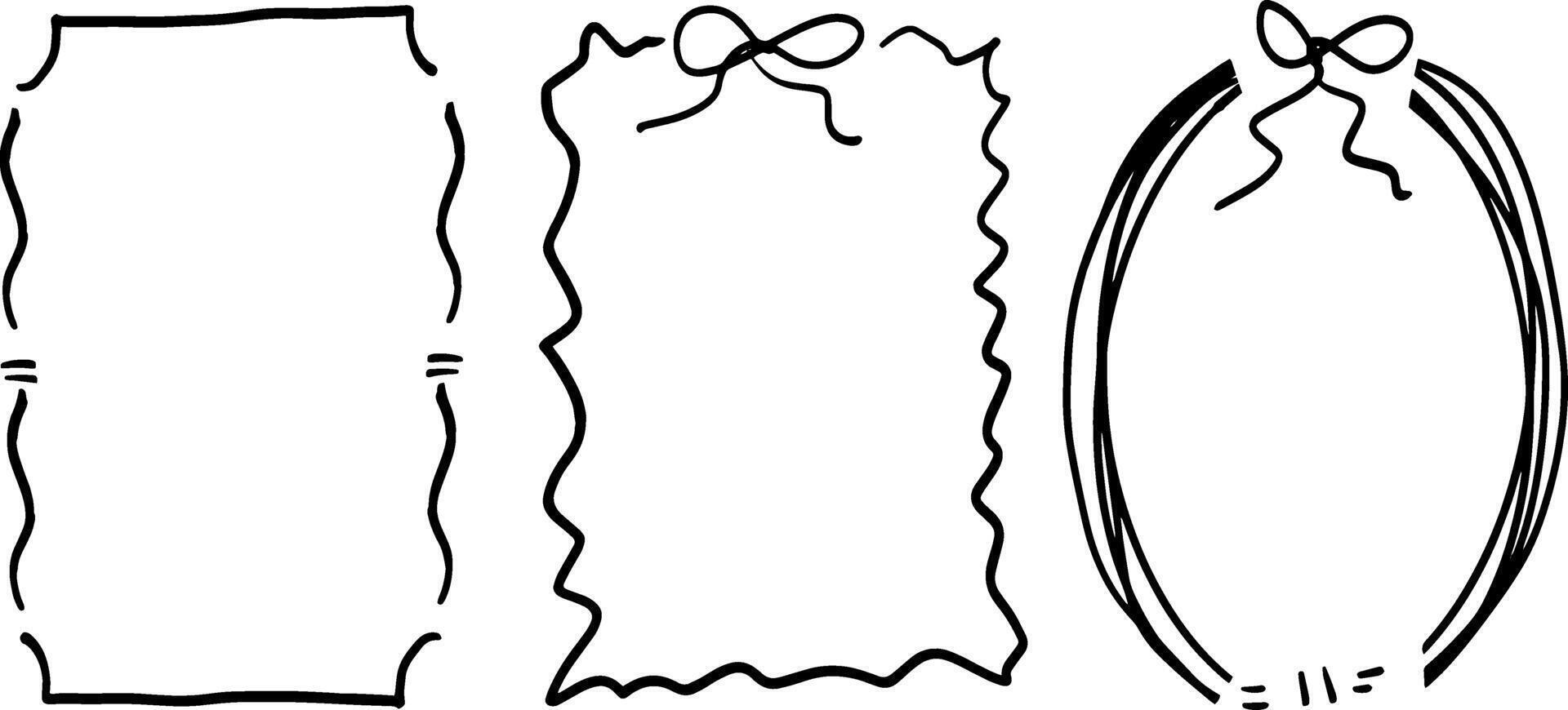Cute Doodle Border Collection for Minimalist Designs vector