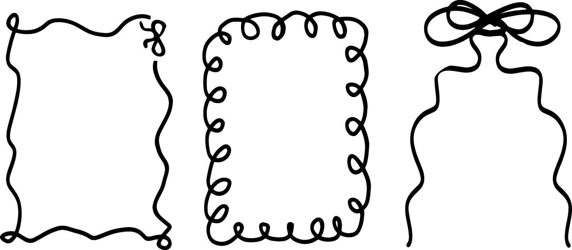Aesthetic Border and Frame Set Illustration - Minimalist Doodle for Elegant Designs vector