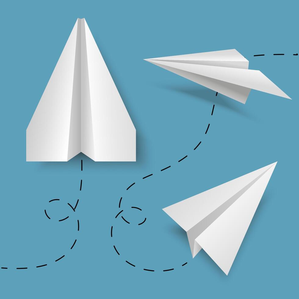 realistic paper airplane vector