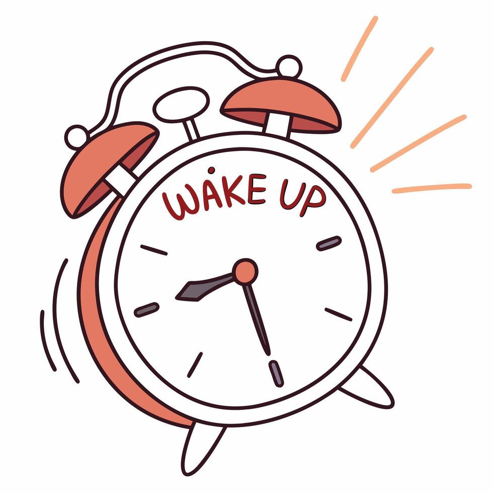 Wake up alarm clock illustration vector