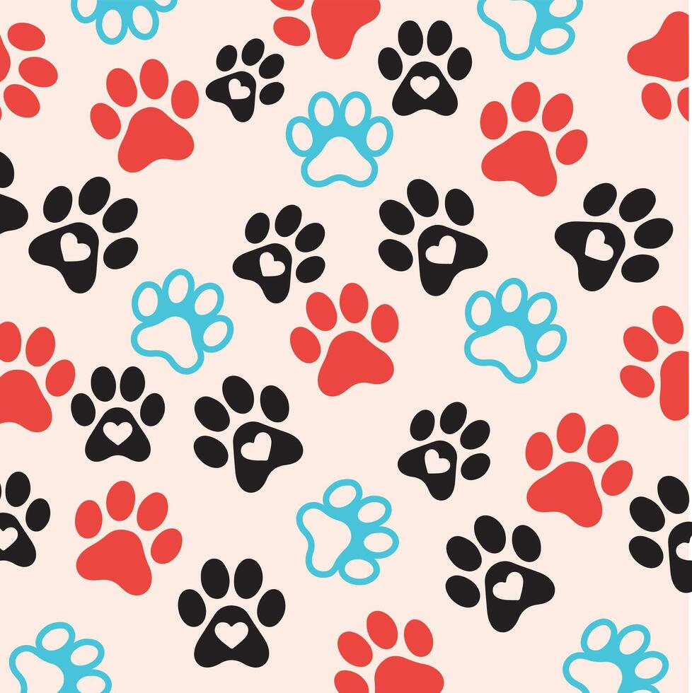 Unique Paw Print Background Perfect for Animal Themes vector