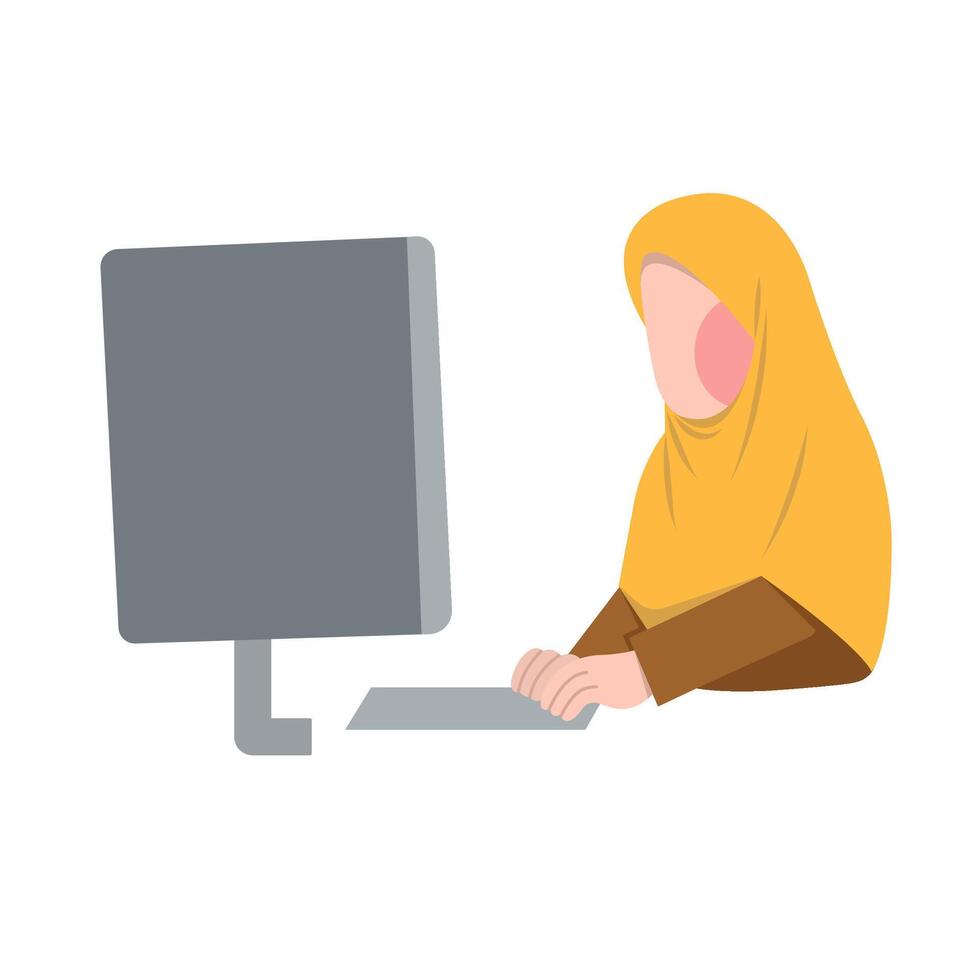 Office Worker With Hijab vector