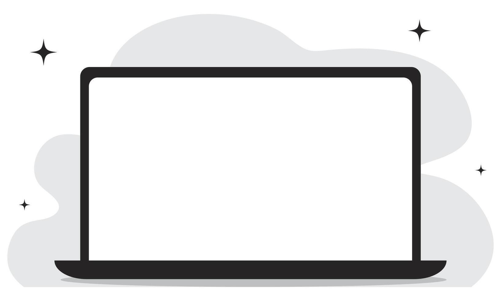 Work and education online. Laptop with empty screen vector