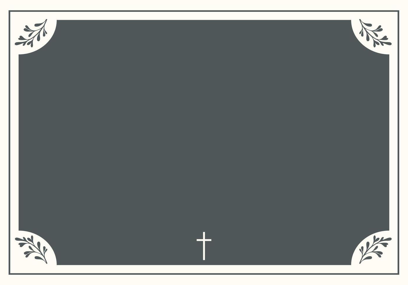 Digital Funeral Announcement Invitation in Illustrator. Grey background vector