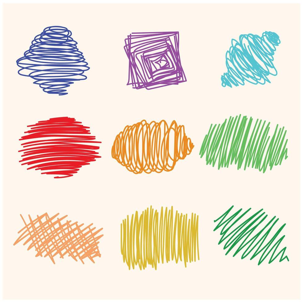 Hand drawn colorful with background cream vector