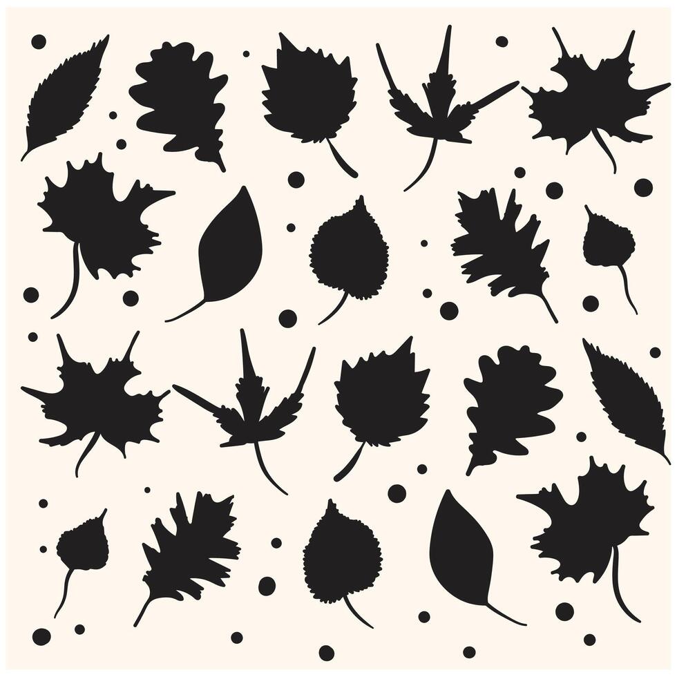 Hand drawn fall illustrations with background cream vector