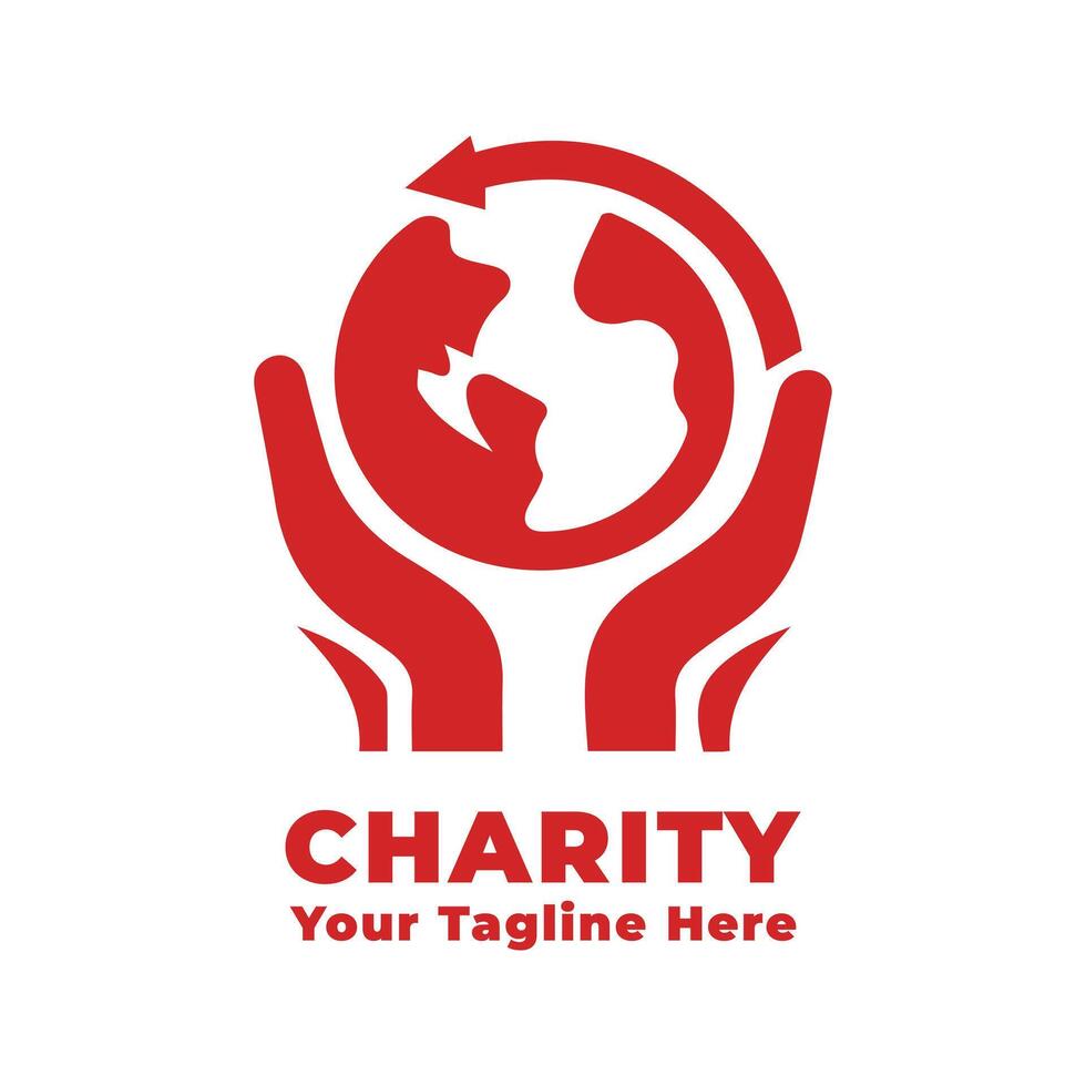 Simple Charity Logo Design With Flat Background vector