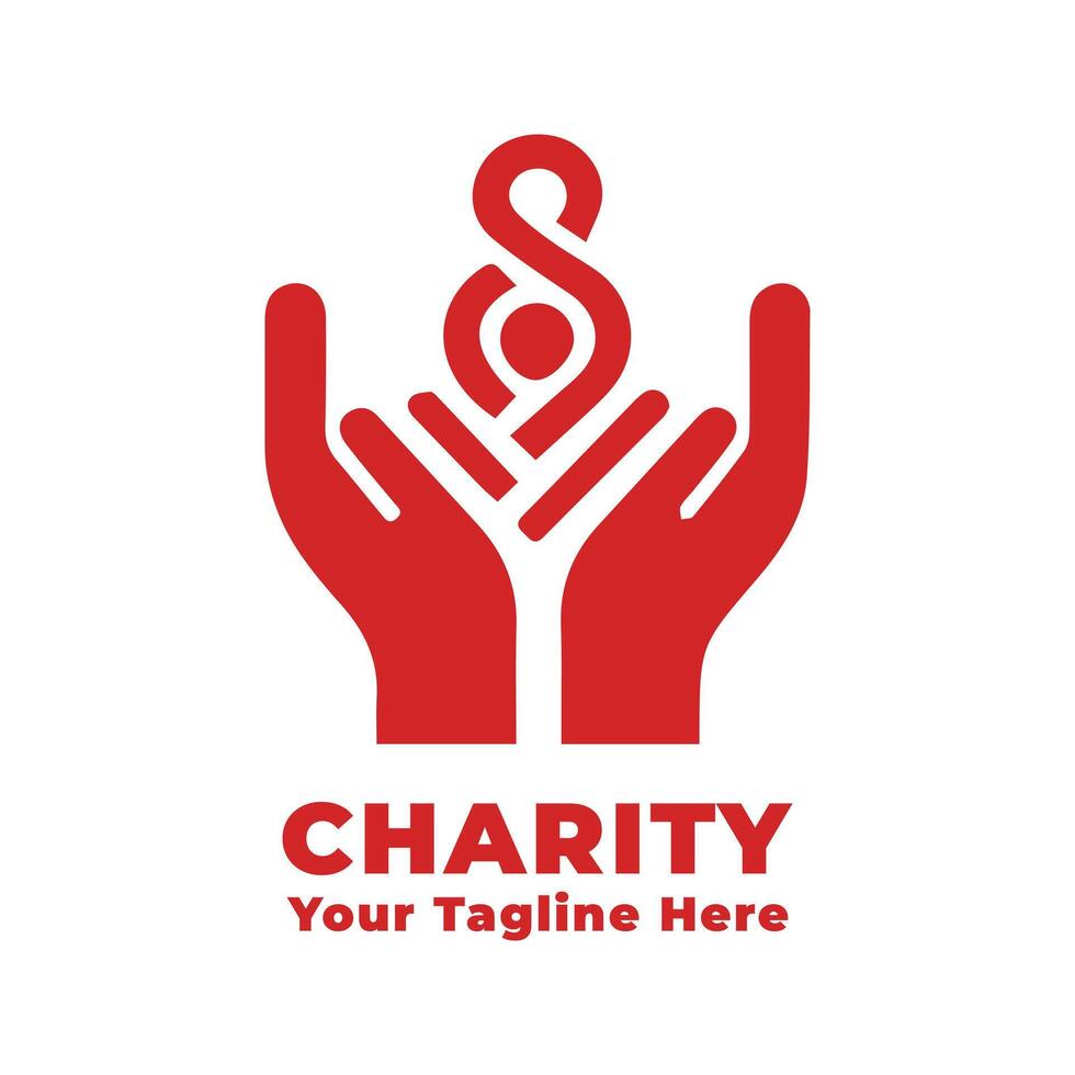 Logo Simple Charity Illustration With Flat Background vector
