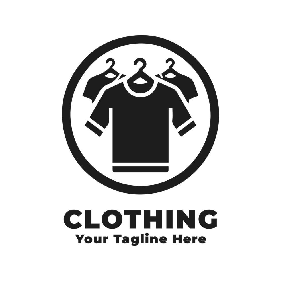 Clothing Simple Logo Design With Grey Concept vector