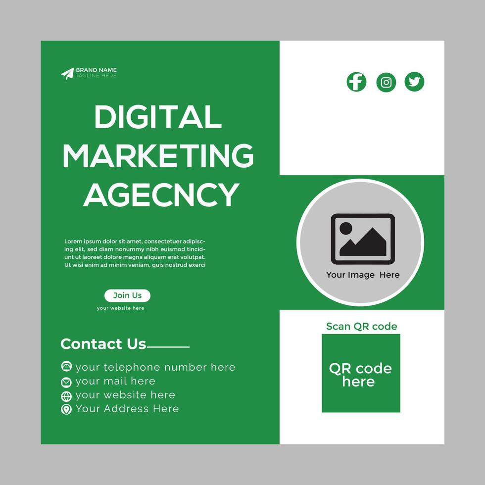 Digital Marketing Social media post design vector