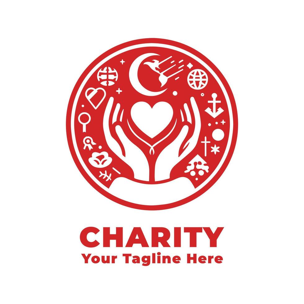 Charity Simple Logo Illustration Silhouette vector
