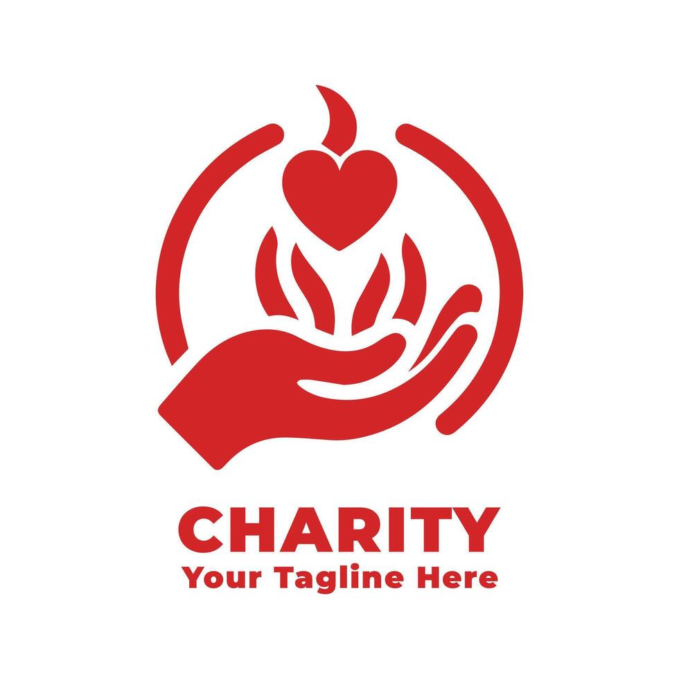 Charity Logo Simple Design Illustration vector