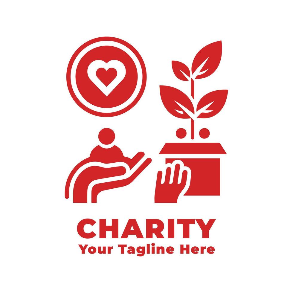 Design Simple Charity Logo Silhouette vector