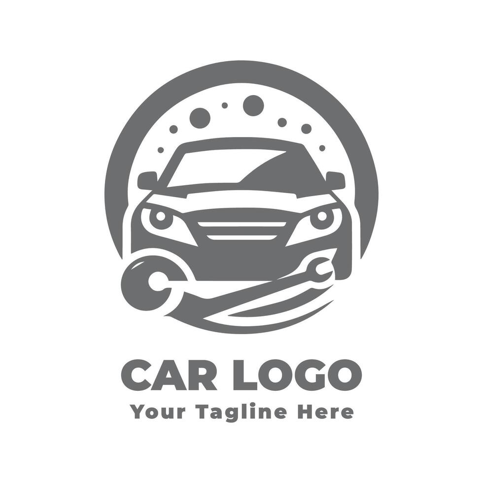 Simple Logo Car Illustration With Grey Concept vector