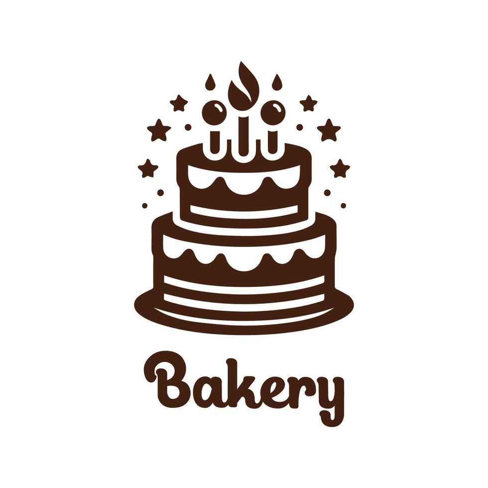 Logo Simple Bakery Design With Brown Concept vector