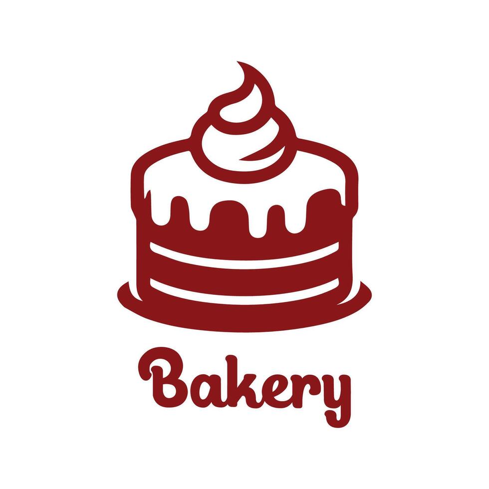 Bakery Logo Simple Design With Maroon Concept vector