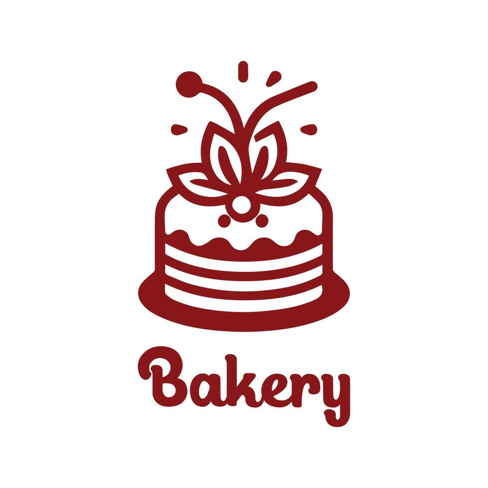 Logo Bakery Simple Design With Flat Background vector