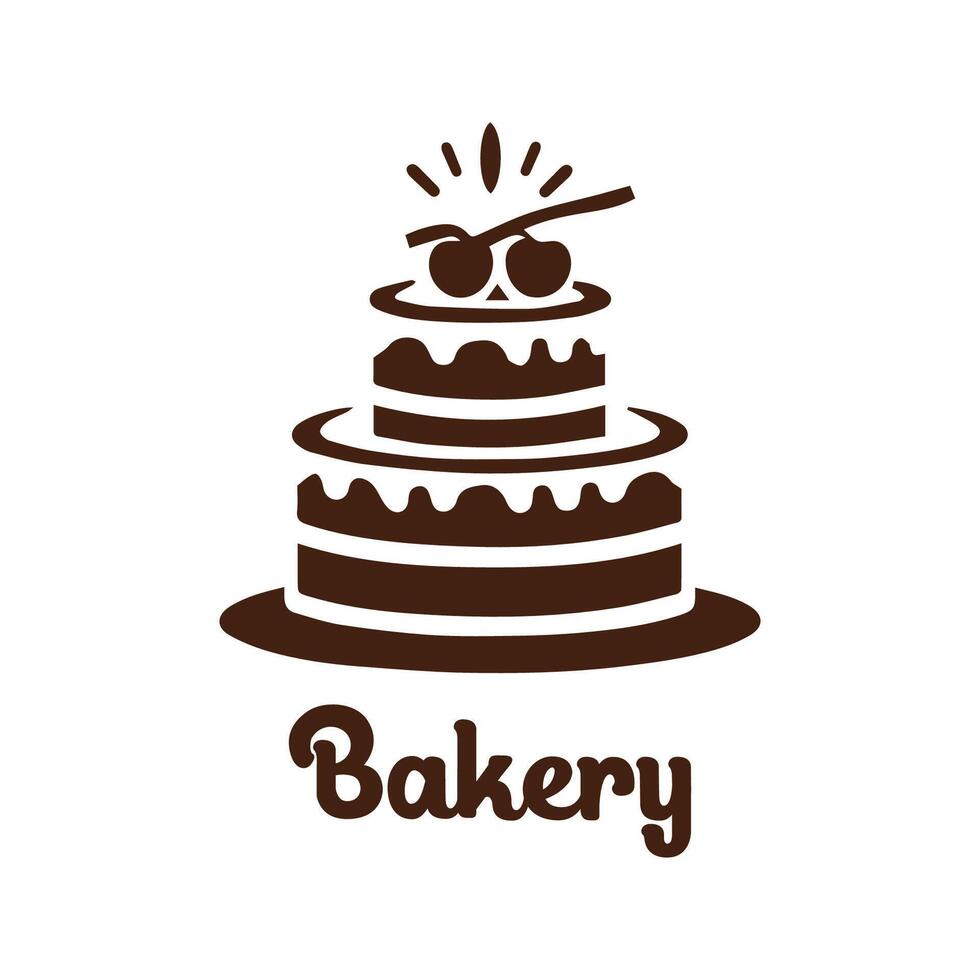 Logo Simple Bakery Design Silhouette vector