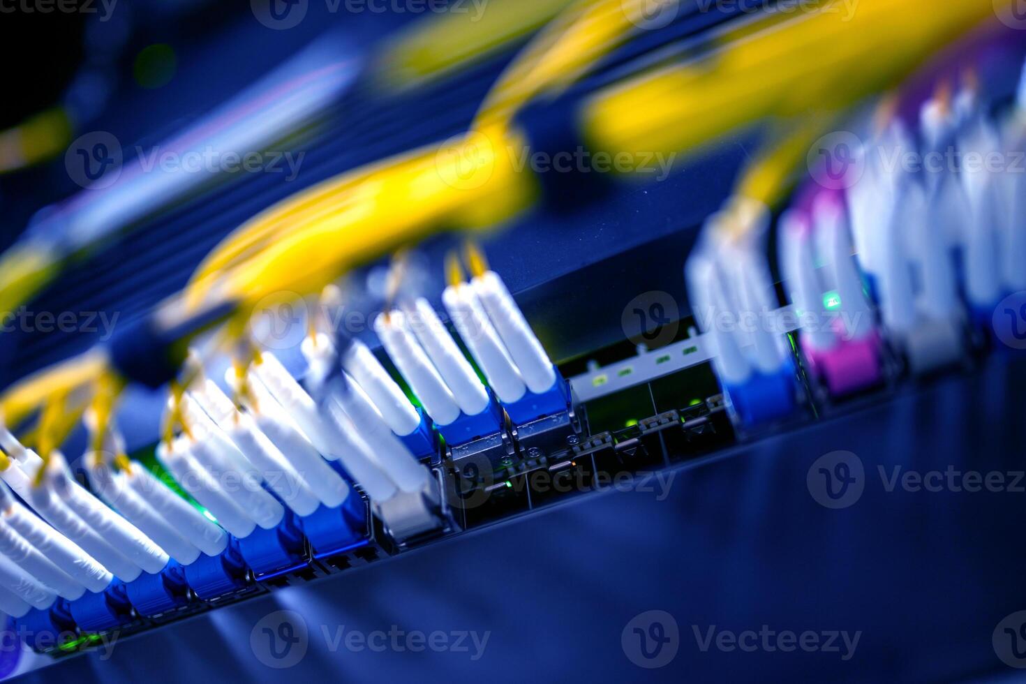 A close up of a network cable with many wires photo