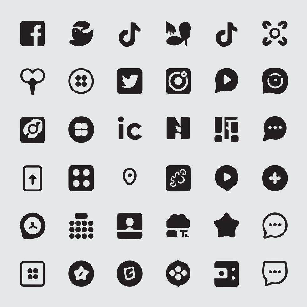 Versatile Social Media Icon Set vector