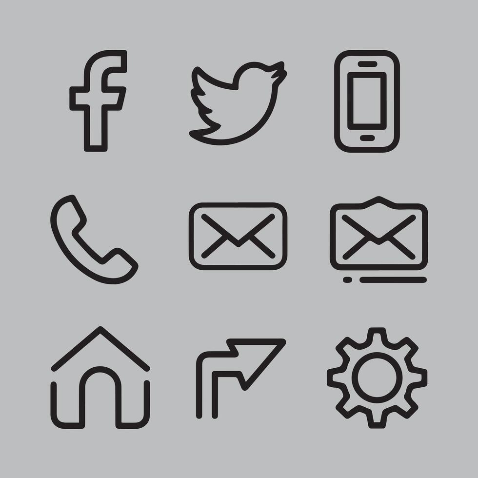 Minimalist Social Media Icons Collection vector