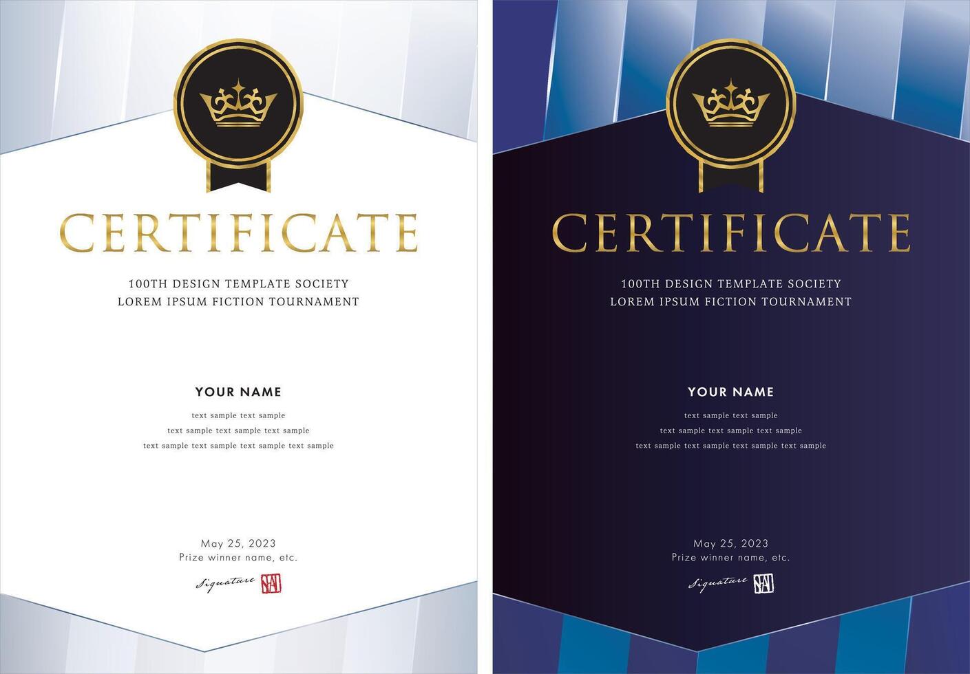 Vertical design template for awards, invitations, awards type157 vector