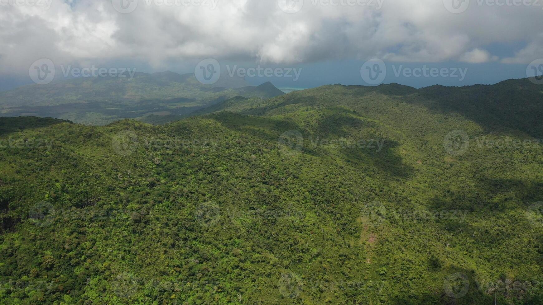 top view of the jungle and blue sky, Mauritius photo