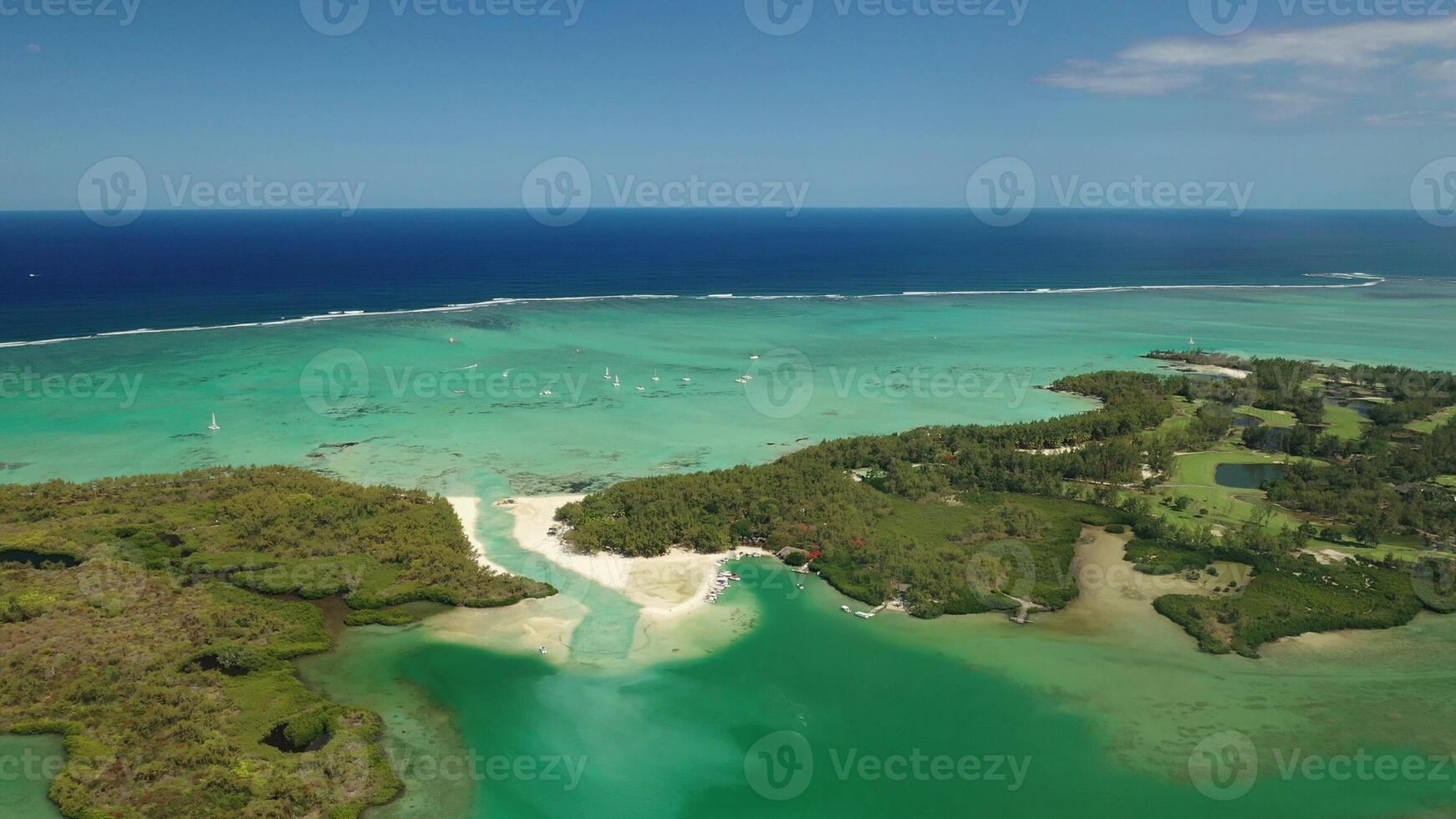 The island of Ile-AUX-Cerfs is located on the East coast of Mauritius.a beautiful piece of land that is part of Mauritius photo