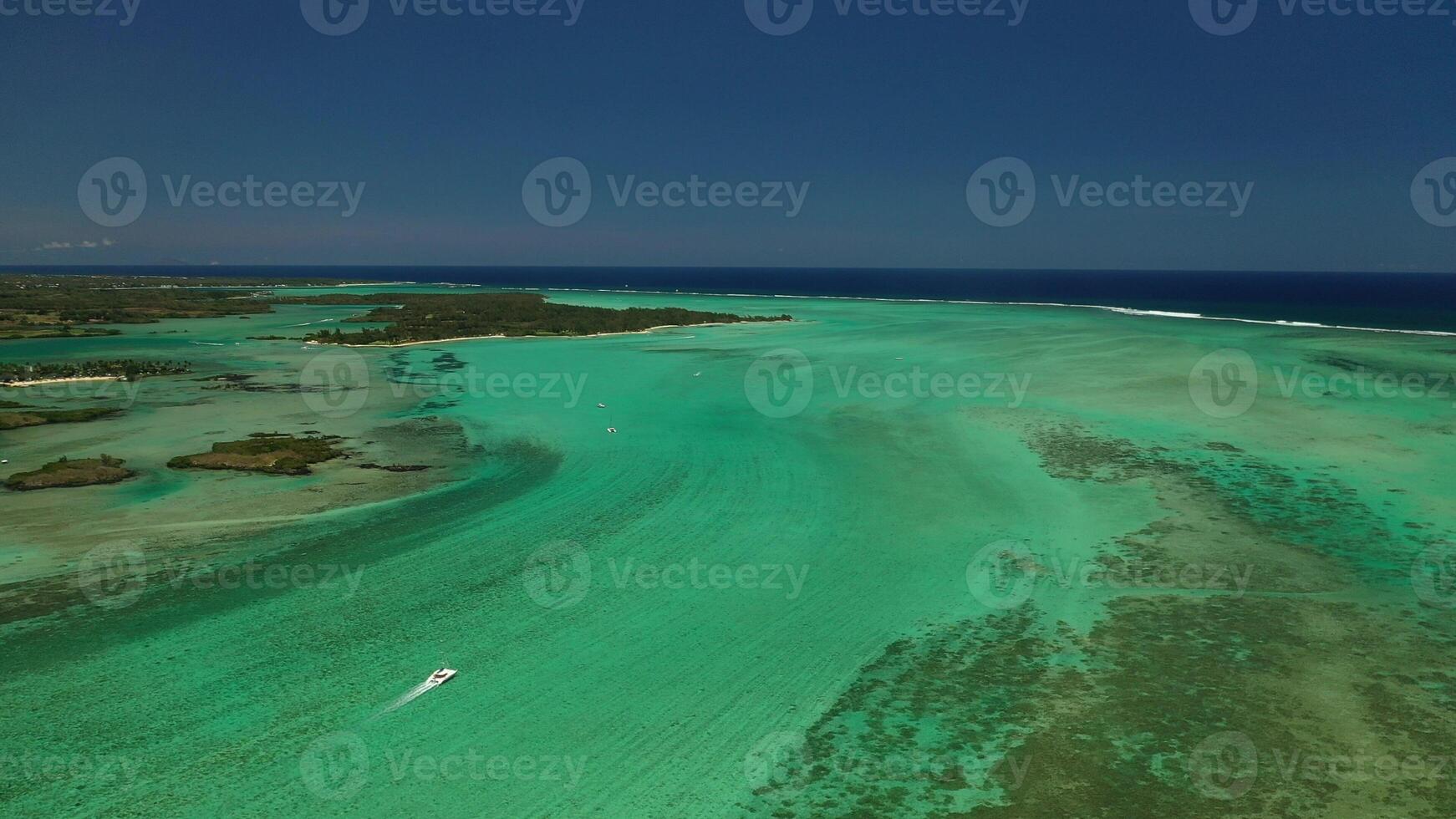 A bird's-eye view of the beautiful coral reef of Mauritius. photo