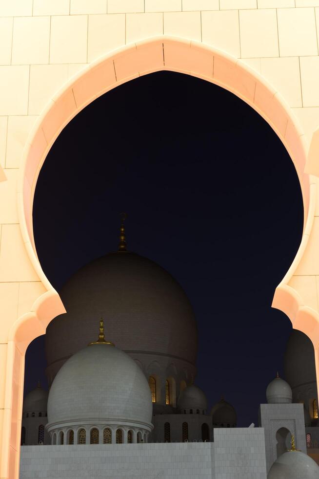 Sheikh Zayed White Mosque in Abu Dhabi at night photo