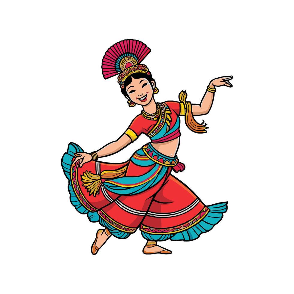 Indian dancer illustration vector