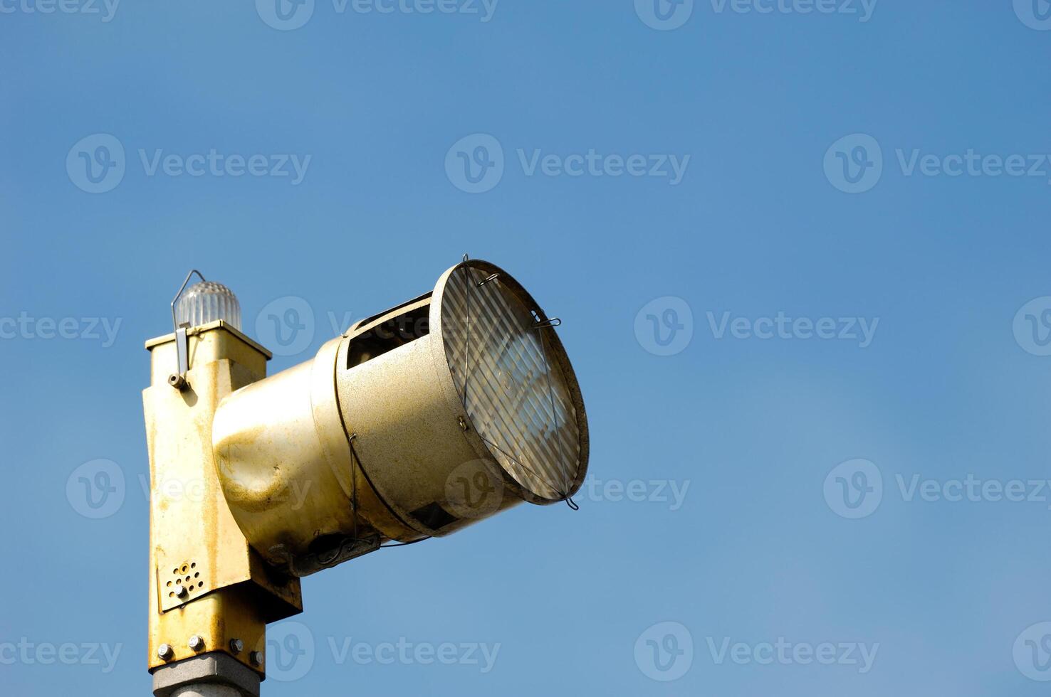 Airport light and blue sky photo
