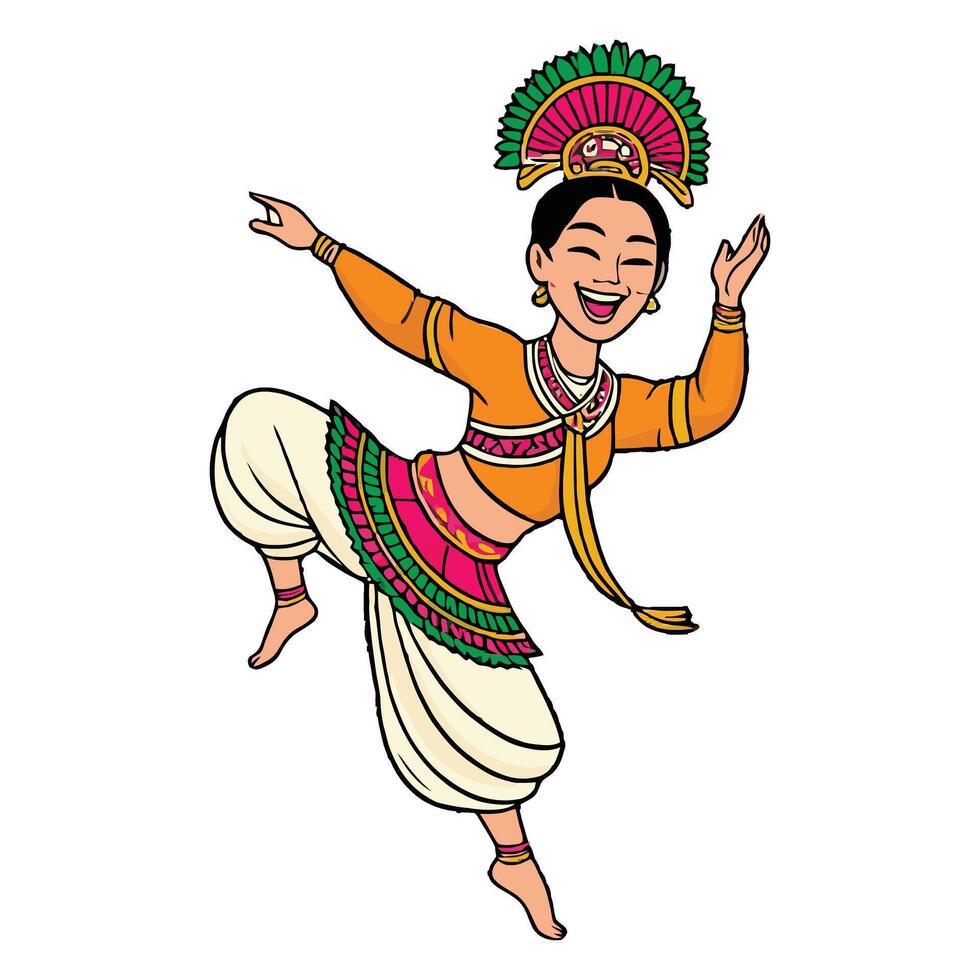 Indian dancer illustration vector