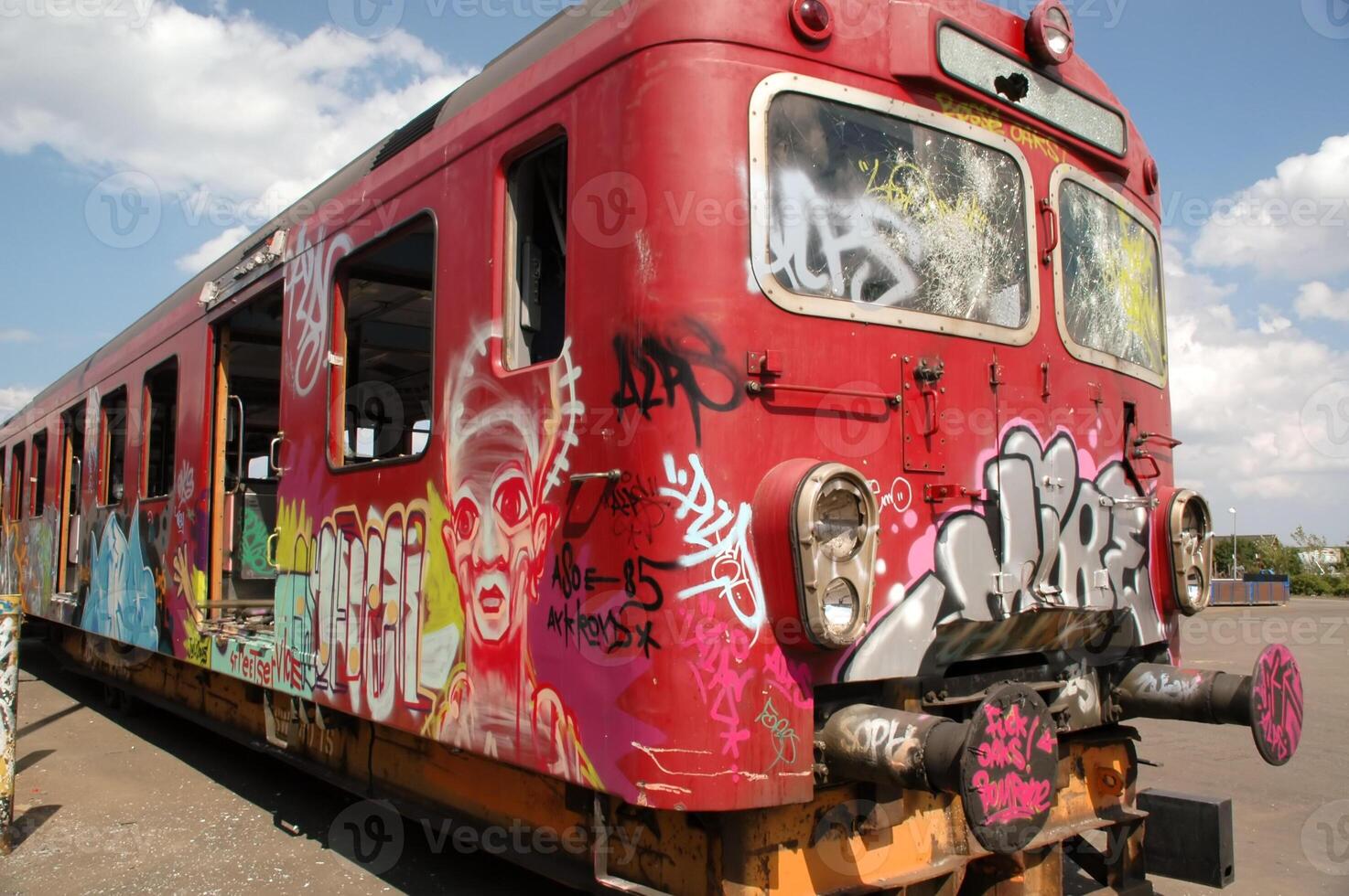 Graffiti train. Taken on a synny day photo