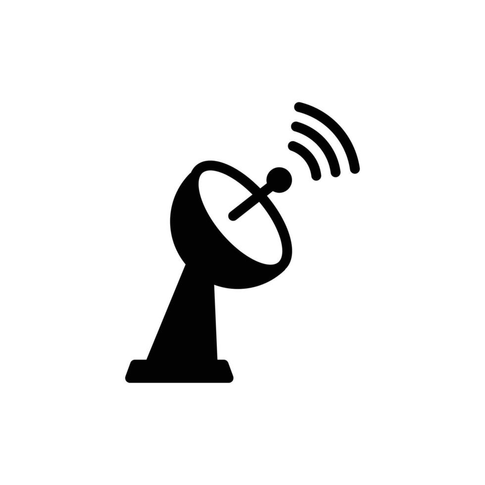 satellite dish icon solid style vector