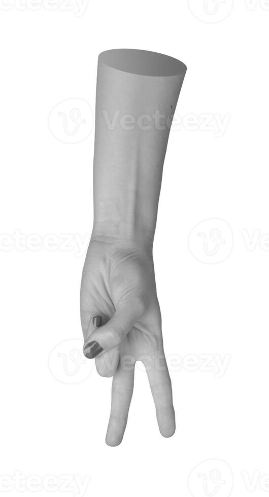 hand and arm walking gesture, with fingers mimicking human motion in an artistic anatomical posture. photo