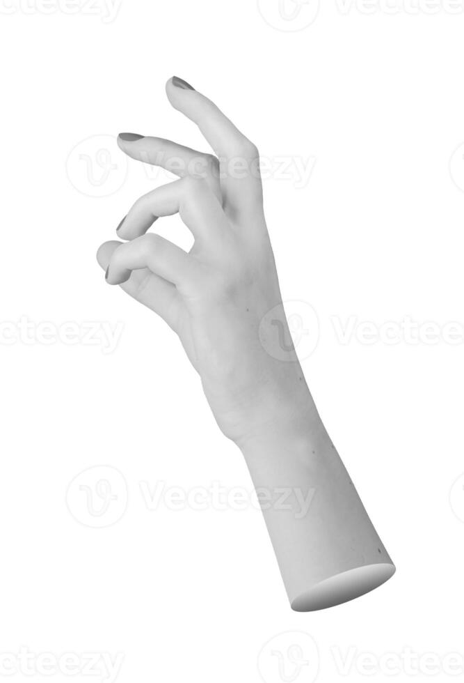 female hand in an abstract gesture, with fingers positioned in varying poses, creating an expressive photo