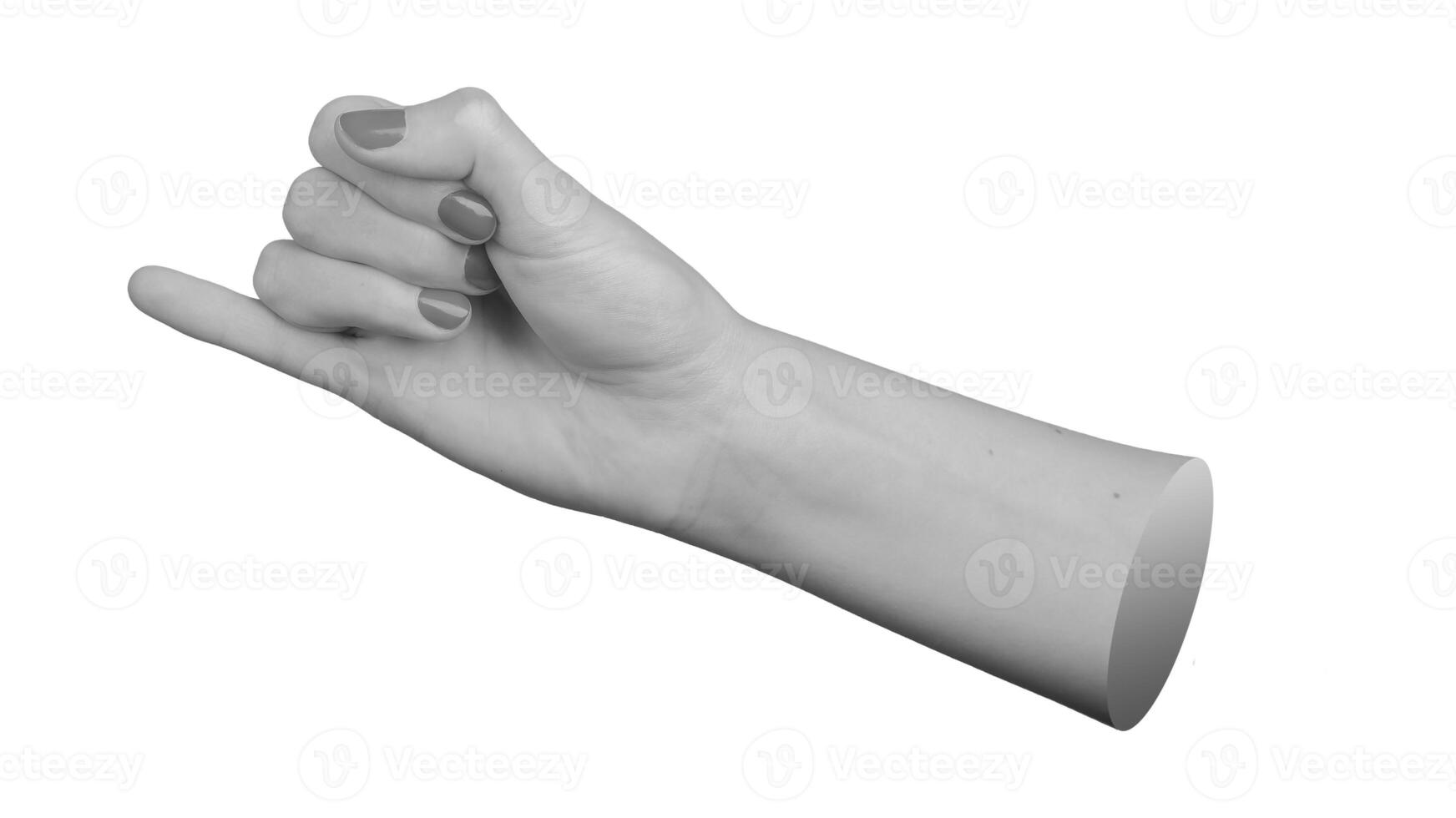 hand with the pinky, little finger pointing aside, isolated on a white background photo
