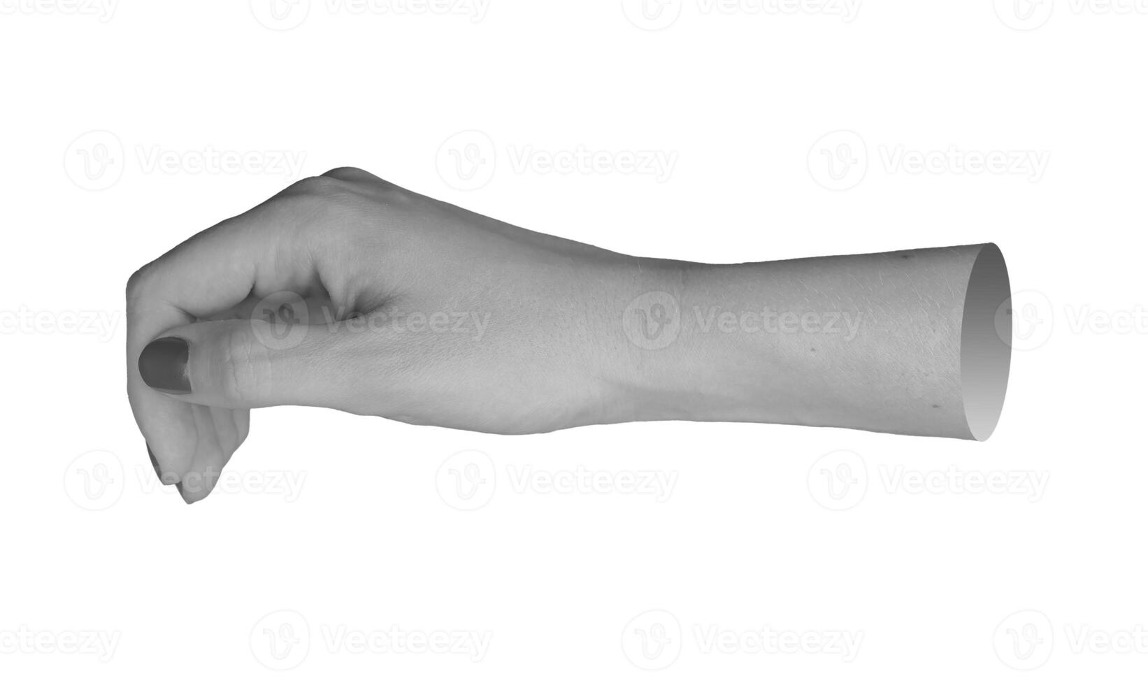 woman s hand, fingers gracefully bending and curving, thumb extended in a flexible gesture. Isolated photo