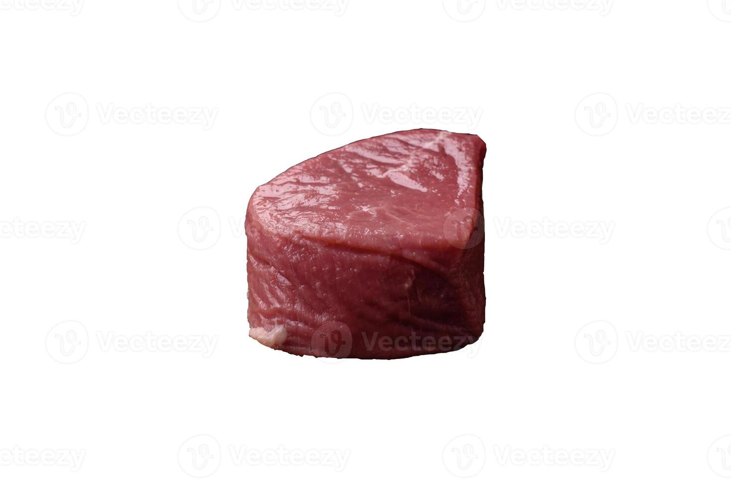 Ribeye steak raw with salt, spices and herbs photo