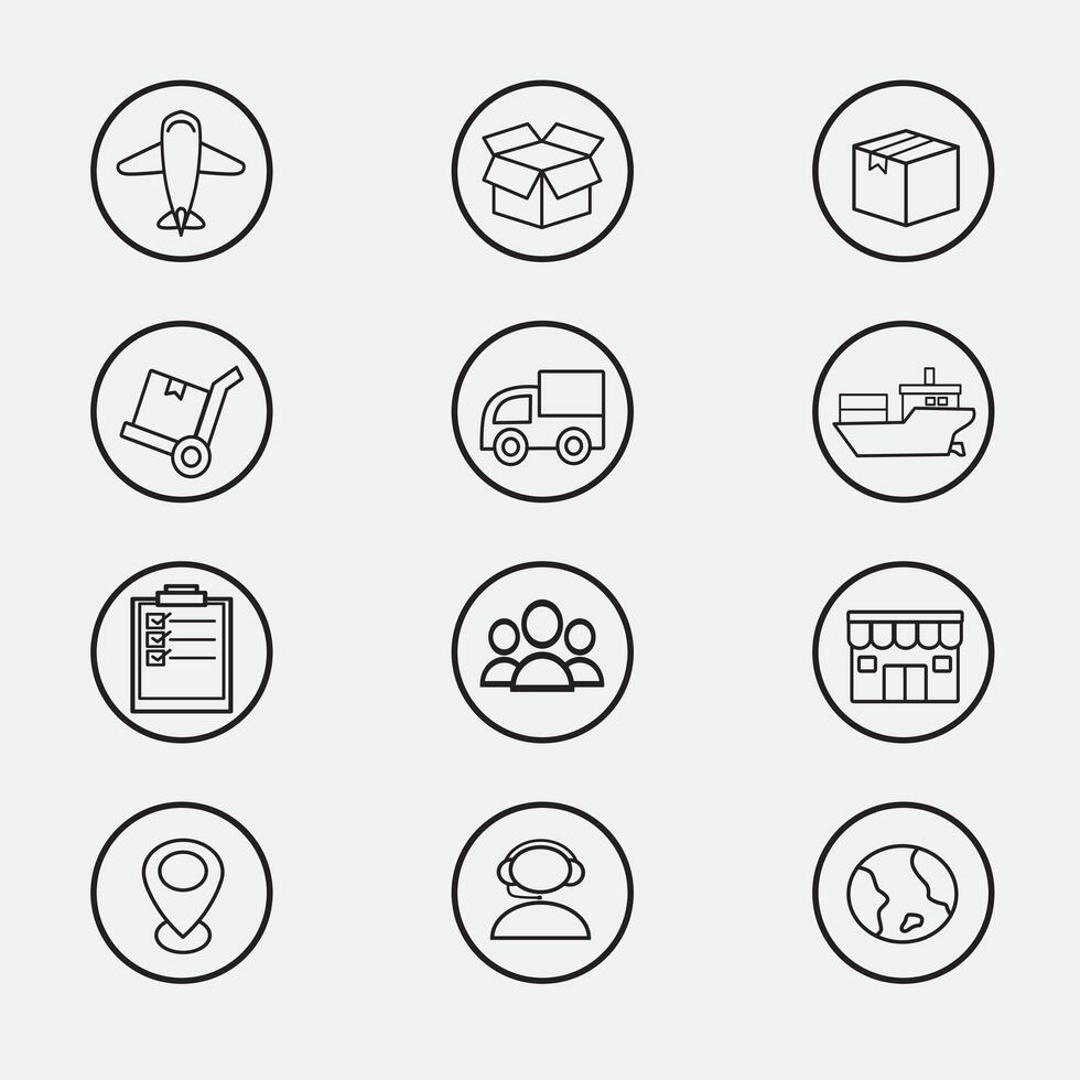set of logistic icons good for symbol, logo, element design vector