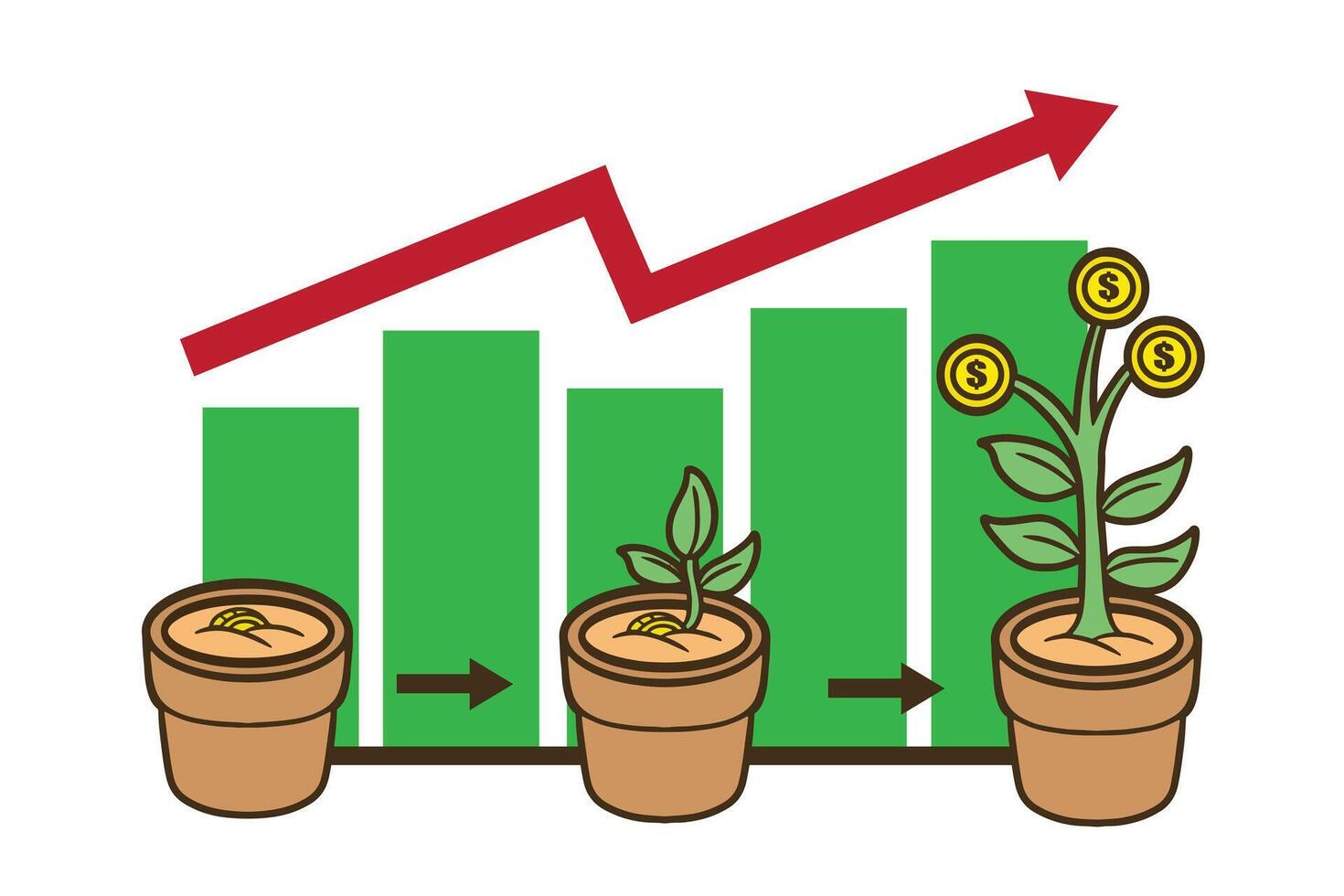 economic growth good for design and education vector