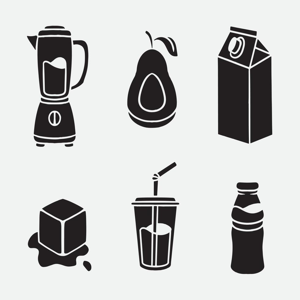 set of juice good for icons, symbol, silhouette design, etc vector