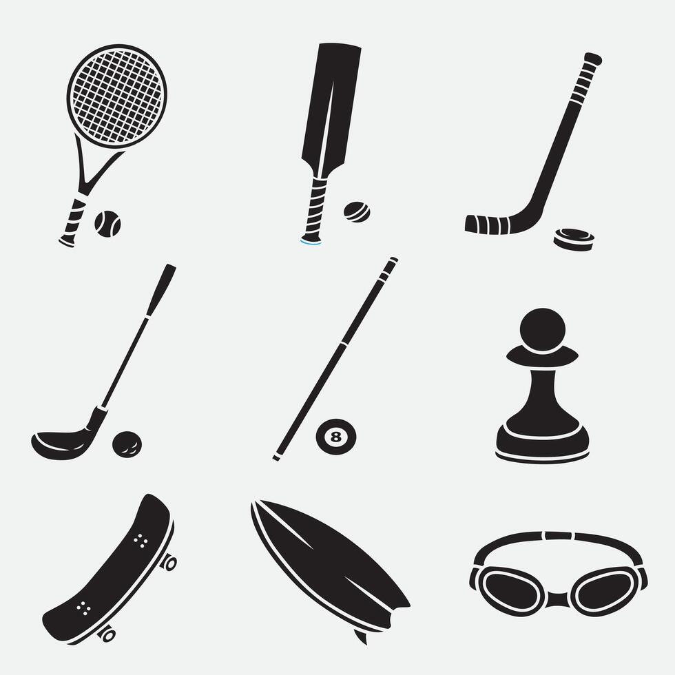 set of icon sport good for symbol, logo, silhouette design vector