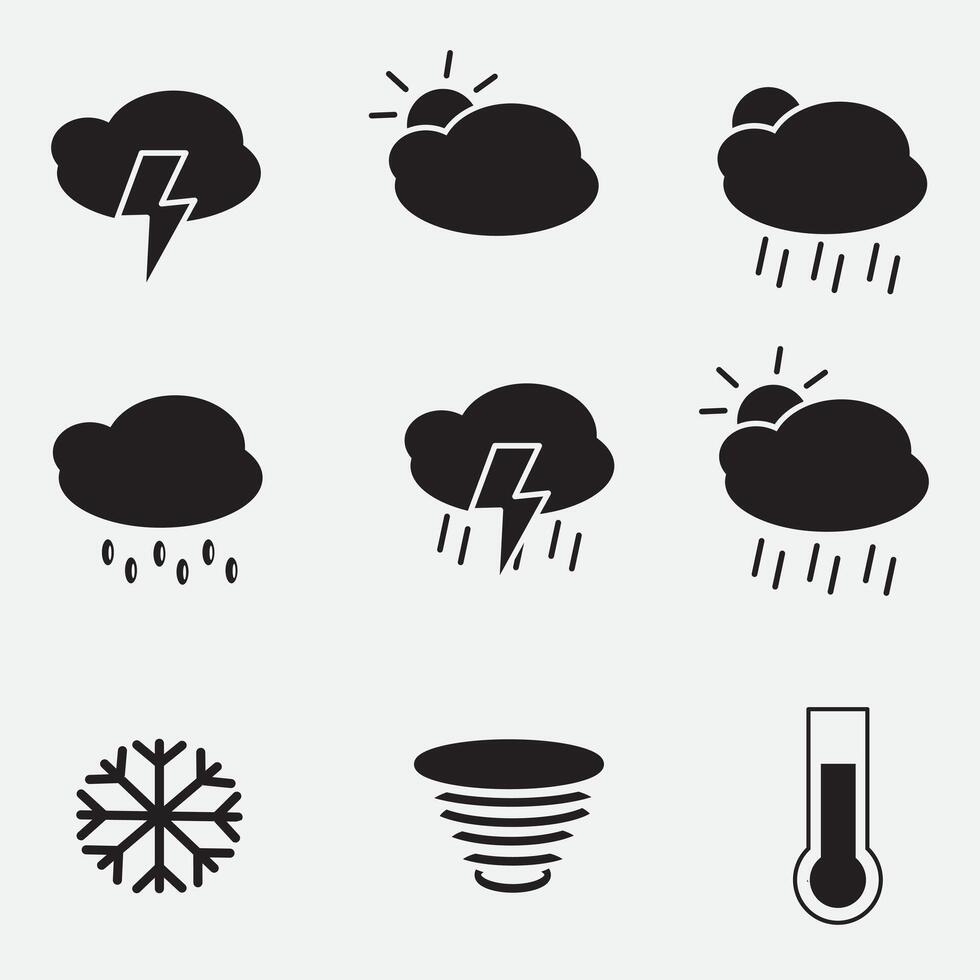 set of weather icons good for symbol, logo, element design, graphic design vector